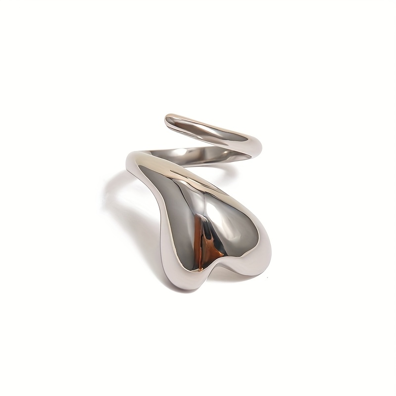 Stainless Steel Love Entwined Open Ring, Elegant Gift